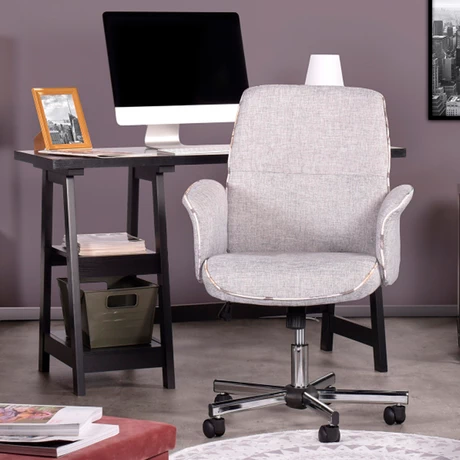 Silla de Oficina Acolchada Altura Regulable Gris - vista alternativa