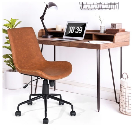 Silla de Oficina Diseño PU Altura Regulable - Café - vista alternativa