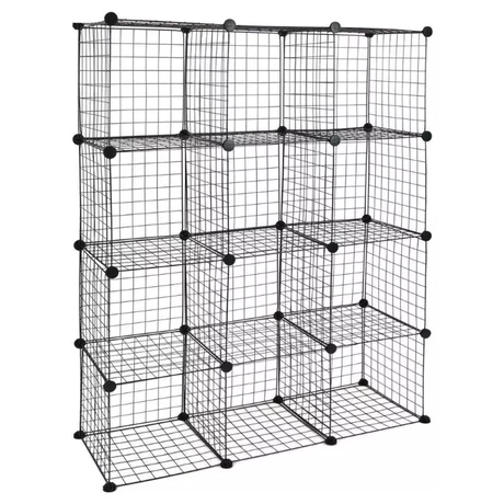 Estante 12 Cubos 147x37x111 cm - Negro