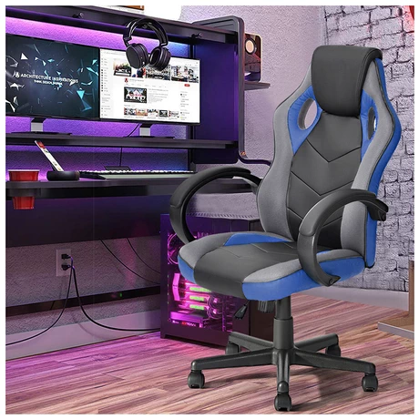 Silla Gamer PU Flow Ergonómica Escritorio - Azul - vista alternativa