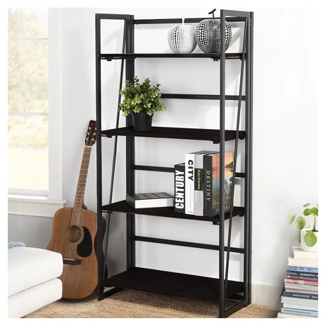 Estante Plegable 4 Niveles 60x30x125cm MDF - Negro - vista alternativa