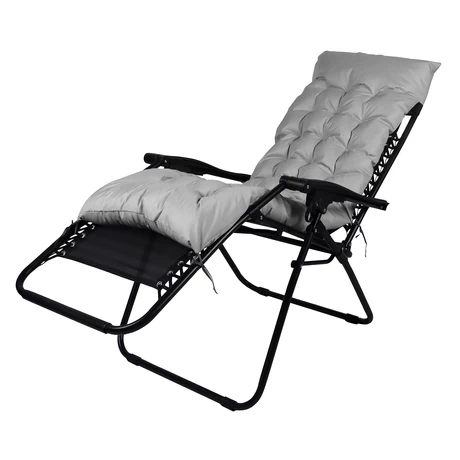 Reposera Plegable con Acolchado - Gris