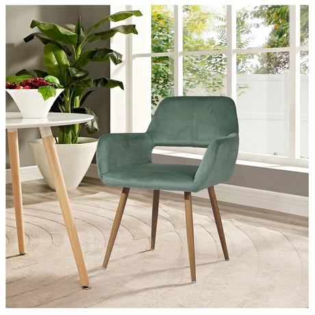 Silla Comedor Sitial Cromwell Terciopelo Verde - vista alternativa