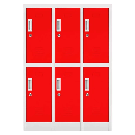 Locker Mini 6 Puertas Rojo