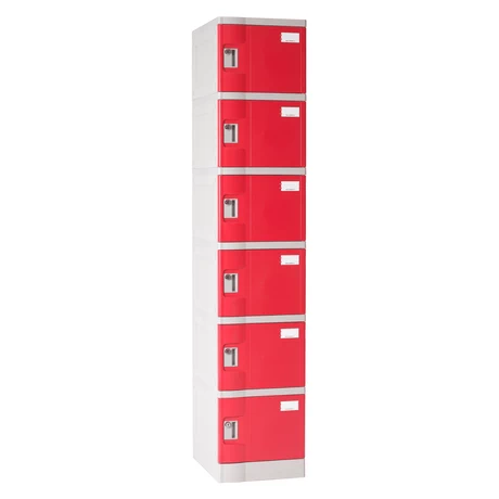 Locker Plástico ABS 6 puertas rojo - vista alternativa