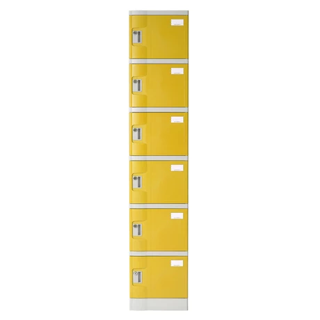 Locker Plástico ABS 6 puertas amarillo