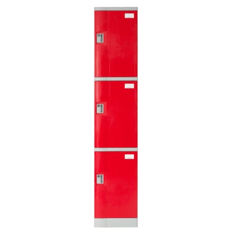 Locker Plástico ABS 3 puertas rojo