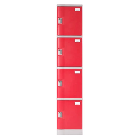 Locker Plástico ABS 4 puertas rojo