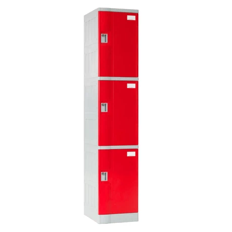 Locker Plástico ABS 3 puertas rojo - vista alternativa