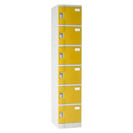 Locker Plástico ABS 6 puertas amarillo - vista alternativa