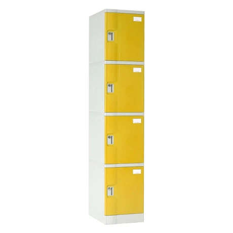 Locker Plástico ABS 4 puertas amarillo - vista alternativa