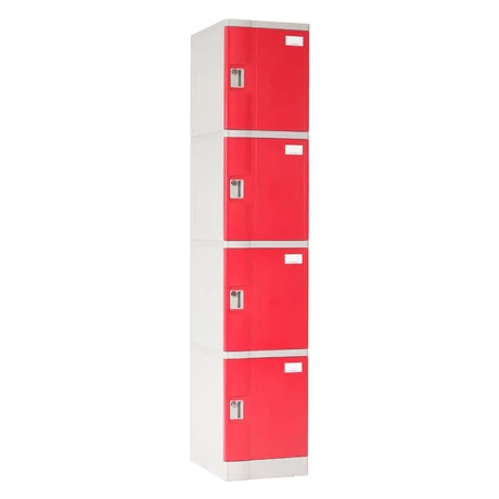 Locker Plástico ABS 4 puertas rojo - vista alternativa