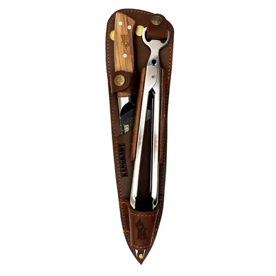 DUO FUNDA CUERO CUCHILLO CURACAVI + TENAZA