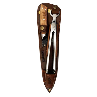 DUO FUNDA CUERO CUCHILLO CURACAVI + TENAZA