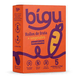 Caja Bigu Rollos de Vegetales Zanahoria 5 Unidades - 125 grs