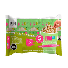 Pack 5 Colación Cabritas Oliva Sal de Mar PuriSnacks - 125 grs
