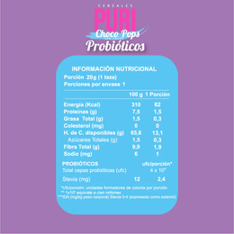 Puri Cereales Pops Chocolate con Probióticos - 20gr