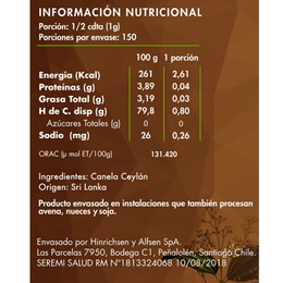 Canela Ceylan Marca Brota - 150 grs