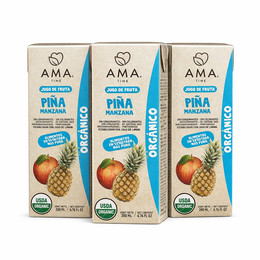 Pack 3 AMA Jugo de Fruta Manzana Piña Orgánico - 200 ml