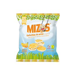 Mizos Galletas de Arroz Naranja Platano - 16 grs
