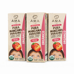  Pack 3 AMA Jugo de Fruta Manzana Durazno Orgánico - 200 ml