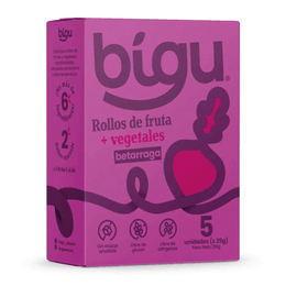 Caja Bigu Rollos de Vegetales Betarraga 5 Unidades - 125 grs