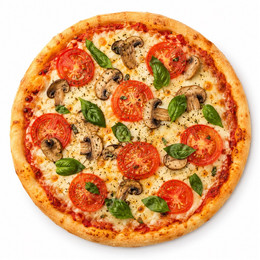 Pizza Tomate Albahaca y Champiñón Apta Aplv