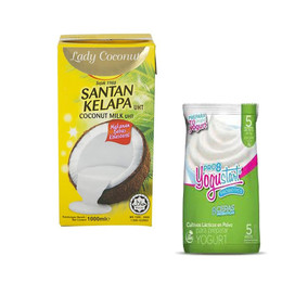  Pack Yogurt de Coco ( 2 Lady Coconut 1 Litro + 1 Yogustart de 5 sachet )