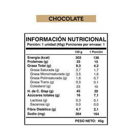 Wild Protein Bar Chocolate (15 grs de Proteina) - 45 grs 