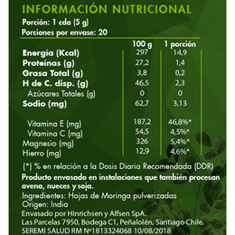 Moringa en Polvo Marca Brota - 100 grs 