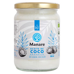 Aceite de Coco Sin Sabor Sin Olor - 500 ml Manare