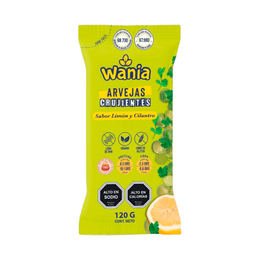 Wania Arvejas Crujientes Sabor Limón Cilantro - 120 grs