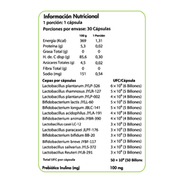 Dulzura Natural Probióticos 50 Billones, 13 Cepas