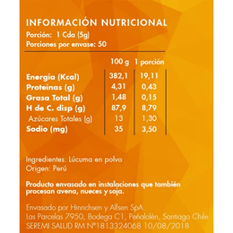 Lúcuma en Polvo Marca Brota - 250 grs
