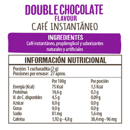 Café Instantáneo Sin Gluten Beanies Double Chocolate Liofilizado - 50 grs