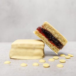 Chocofree blanco con mermelada de frambuesa