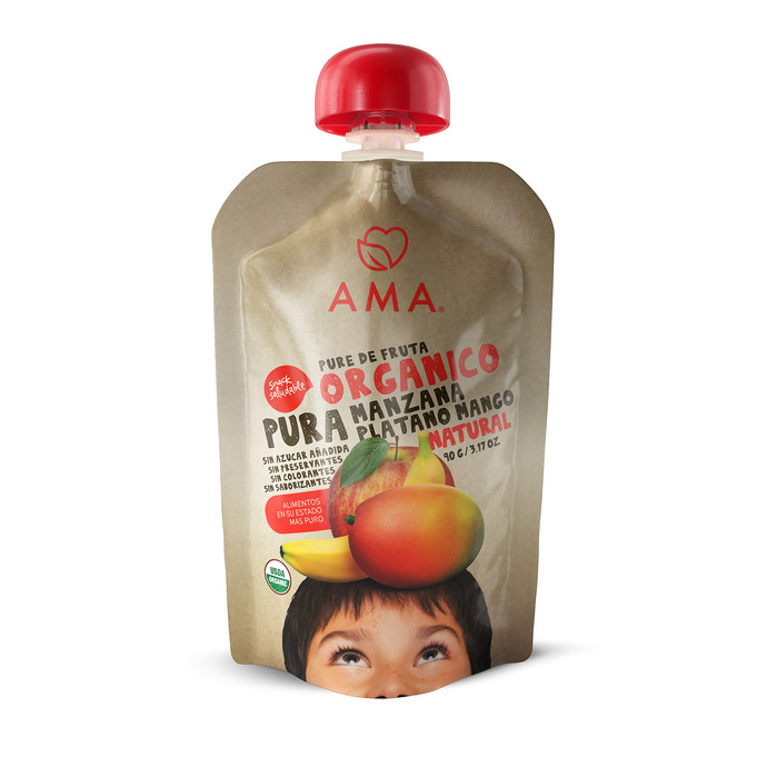 Pack 8 AMA Manzana Plátano Mango Orgánico - 90 grs  - 348943-PLATANO.jpg