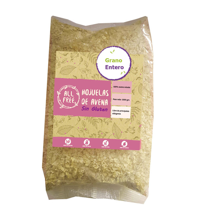 Avena Integral Grano Entero sin Gluten Allfree - 1 Kilo  - avena 1000 grano entero.jpg