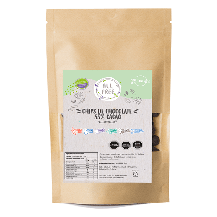Allfree Chips Chocolate 85% Cacao Sin Gluten - 500 grs - chips 85% 500 grs grande.png
