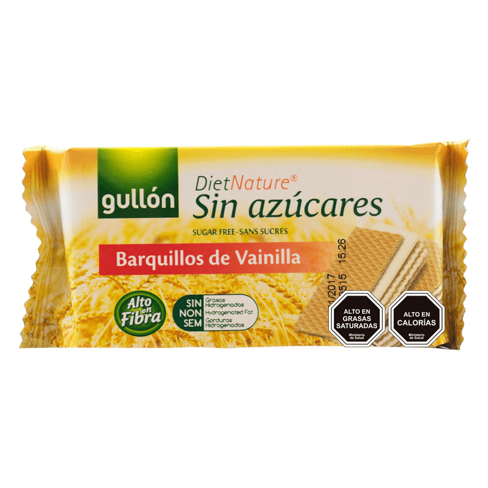 Gullón Sin Azúcar Barquillos de Vainilla - 70 grs - Gullon vainilla.png
