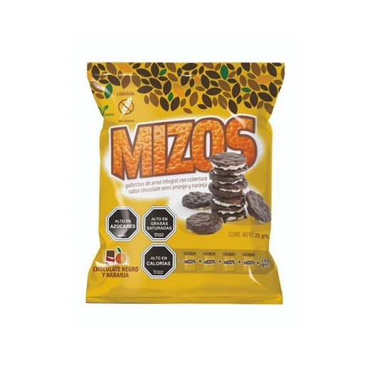 Mizos Galletas de Arroz Chocolate Negro y Naranja - 25 grs - Chocolate naranja.png