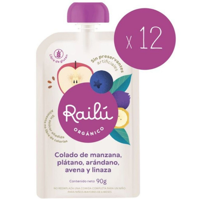 Pack 12 Railú Colado de Manzana, plátano, arándano, avena y linaza - 90 grs - 901715-7804655061743.jpg