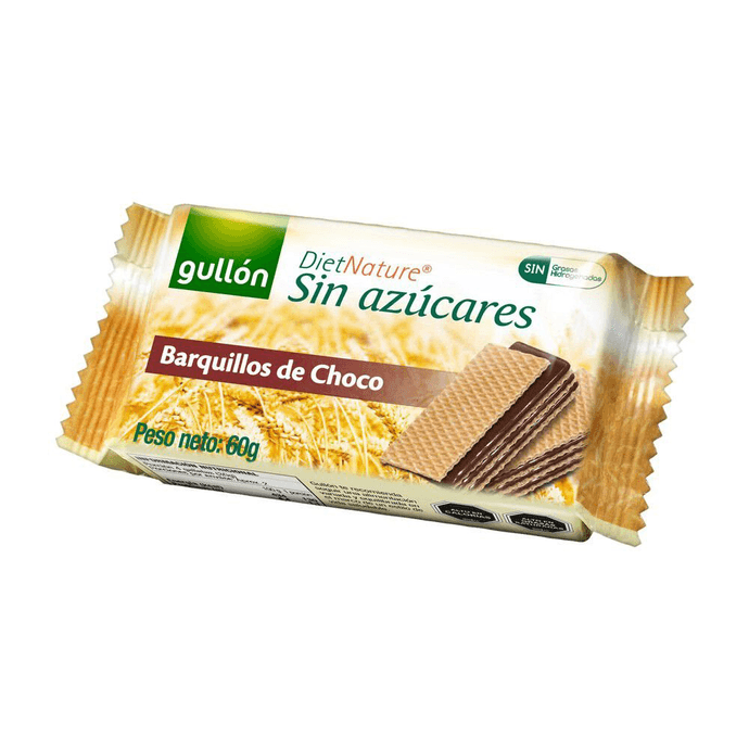 Gullón Sin Azúcar Barquillos de Chocolate - 60 grs - Gullon Chocolate 60.png