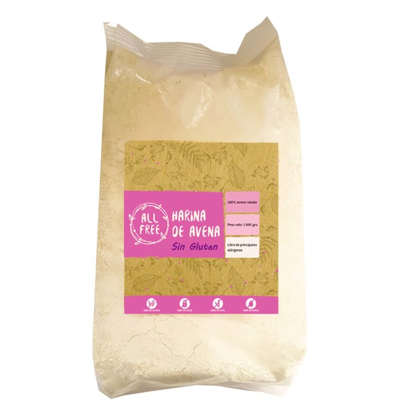 Pack 3 Harina de Avena Integral sin Gluten Allfree - 1 Kilo - 563986-harina_de_avena_sin_gluten_ALLFREE.jpg
