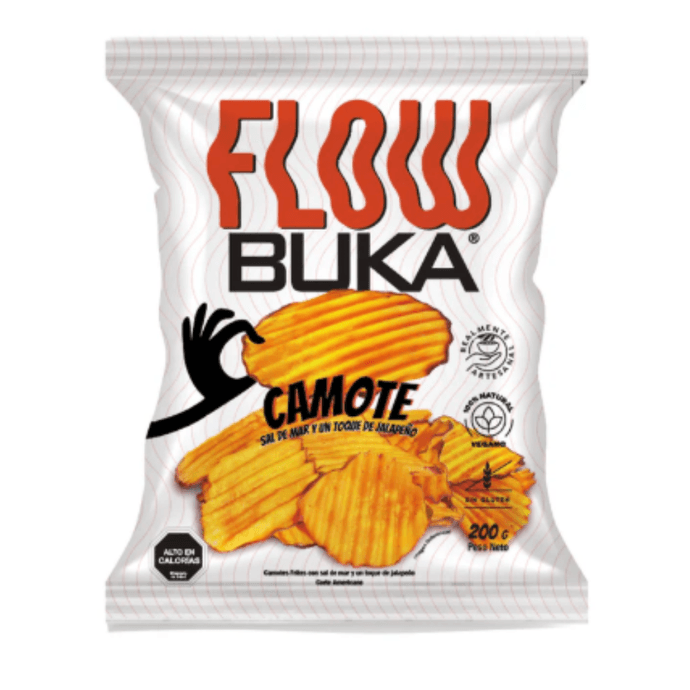 Buka Camote Flow con Sal de Mar y un toque de jalapeño - 200 grs - Buka Papas Fritas Flow con Sal de Mar y un toque de limón - 130 grs.png