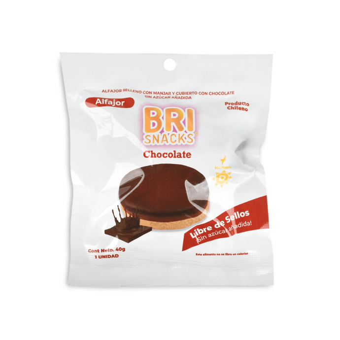 Alfajor Manjar Chocolate Sin Azúcar Brisnacks - 40 grs - Diseño sin título (13).png
