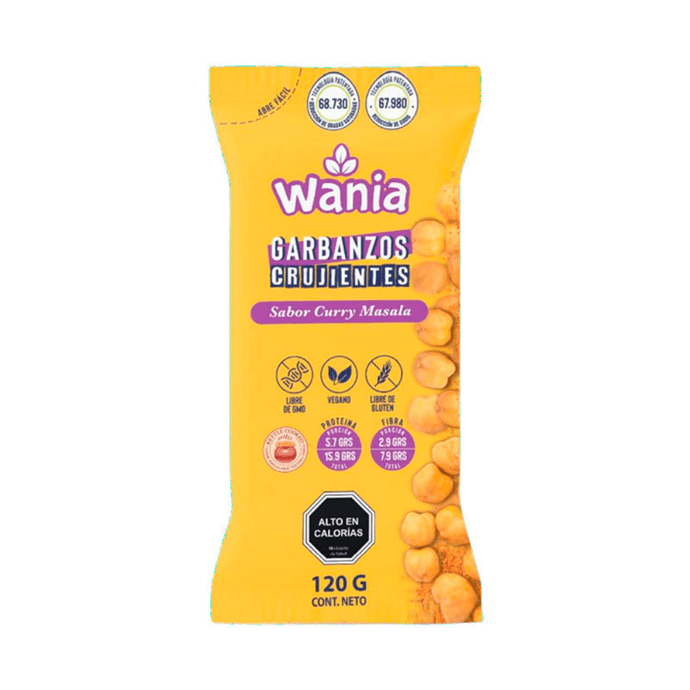 Wania Garbanzos Crujientes Sabor Curry Masala - 120 grs - Diseño sin título - 2026-03-26T155442.514.png