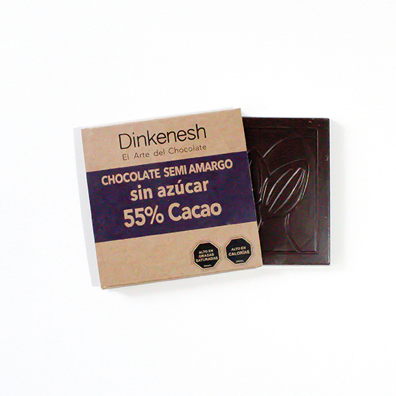 Dinkenesh Tableta de Chocolate Semi-amargo 55% Cacao SIN AZÚCAR - 30 grs - Semi Amargo55.png