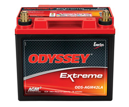 BATERIA ODYSSEY EXTREME AGM 42AH 540CCA POSITIVO DERECHO TERMINAL SAE ESTÁNDAR - INSERTO M6