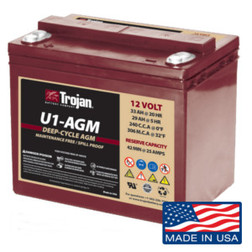 BATERIA TROJAN U1AGM 12V 33AH C20 TERMINAL INSERTO M6